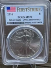 New Listing2016 $1 American Silver Eagle PCGS MS70 First Strike 30th Anniversary