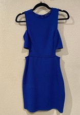 Soprano Cobalt Royal Blue Sleeveless Cutout Sheath Sexy Mini Dress Size Small