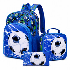 Kids 3 Piece Soccer Backpack Set with Lunch Bag / FREE Pencil Case