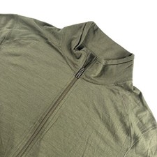 REI Men’s Merino Wool 1/4 Zip Base Layer Jacket Green • Medium