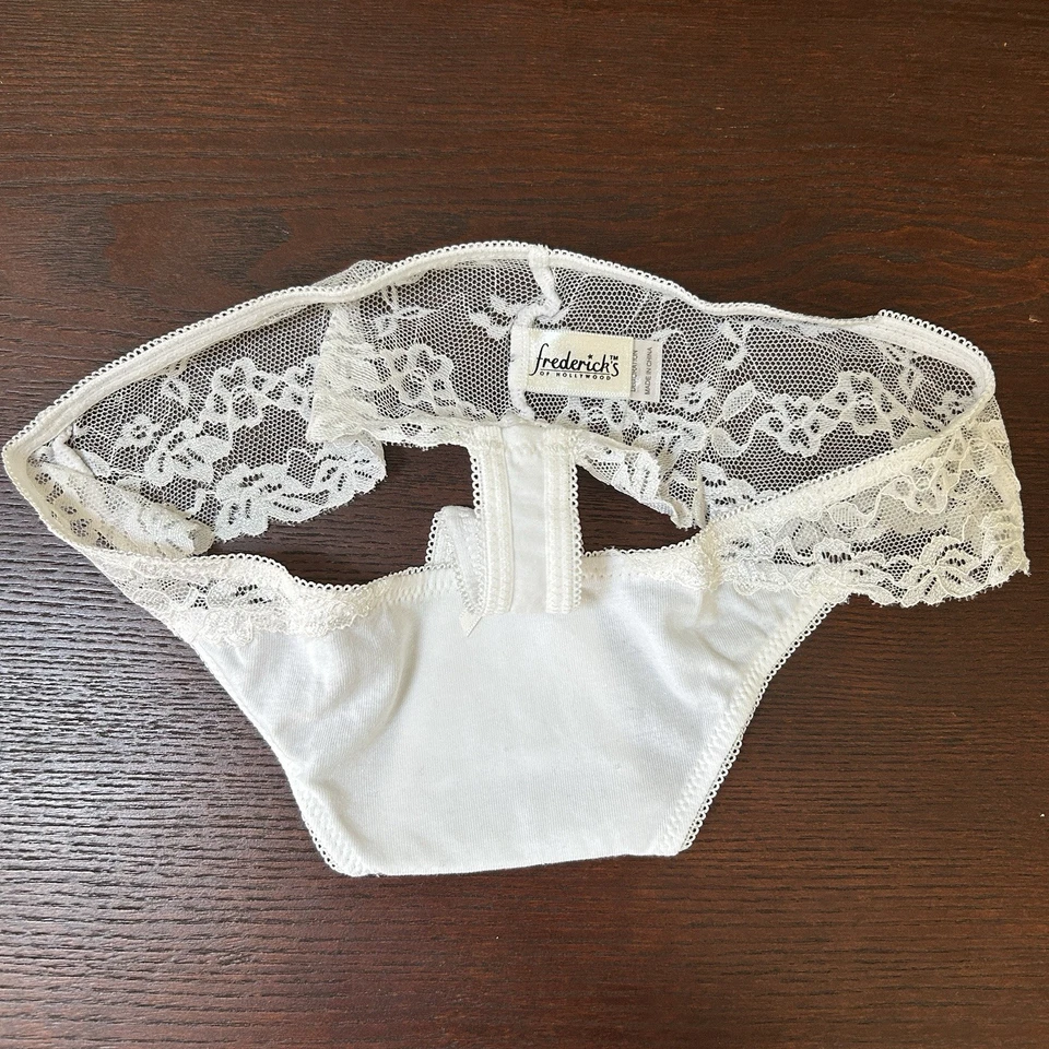 Bragas Tanga Frederick’s Of Hollywood De Colección Talla S Blanco Floral Encaje Novia - Nuevas Sin Etiquetas Foto 3 de 4