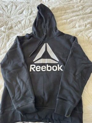Reebok Men s Hoodie Black Long Sleeve Size Large Pullover