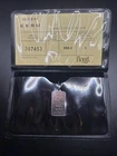 Vintage Bonti Ekru 5 Gram Silver Bar Pendant Original Holder Assay Certificate