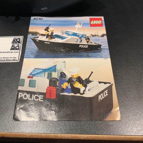 LEGO 4010 Police Rescue Boat Ship 1987 COMPLETE + Manual + New Sticker Sheet - Picture 3 of 9