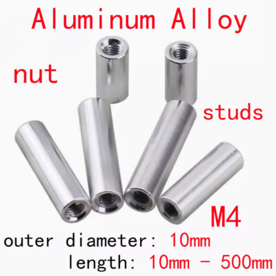 M4 10mm OD Aluminum Alloy Through-hole Double-ended Thread Round Coupling Post
