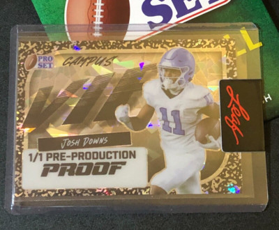 2023 Pro Set   JOSH DOWNS Pre-Proof Campus VIP Black RC #1/1 COLTS WR Tar Heels