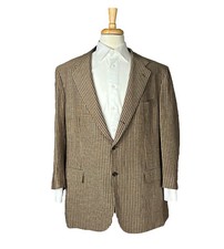 Kiton Brown Orange Striped Unstructured Wool Linen Mens Blazer Size 48 7R Mint