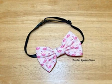 Flamingos on Pink Pre Tied Handmade Bow Tie on Adjustable Strap, Tropical Summer