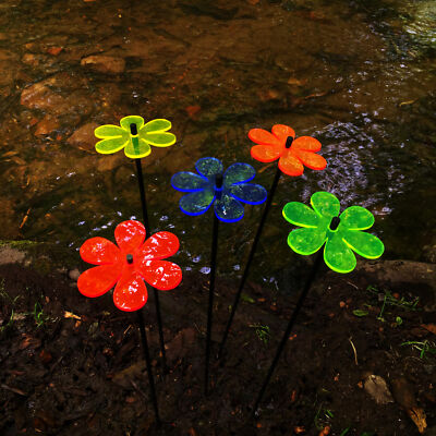 Leuchtende Gartendeko Blumenschmuck 5 Gänseblümchen Deko Pfähle Zubehör Geschenk