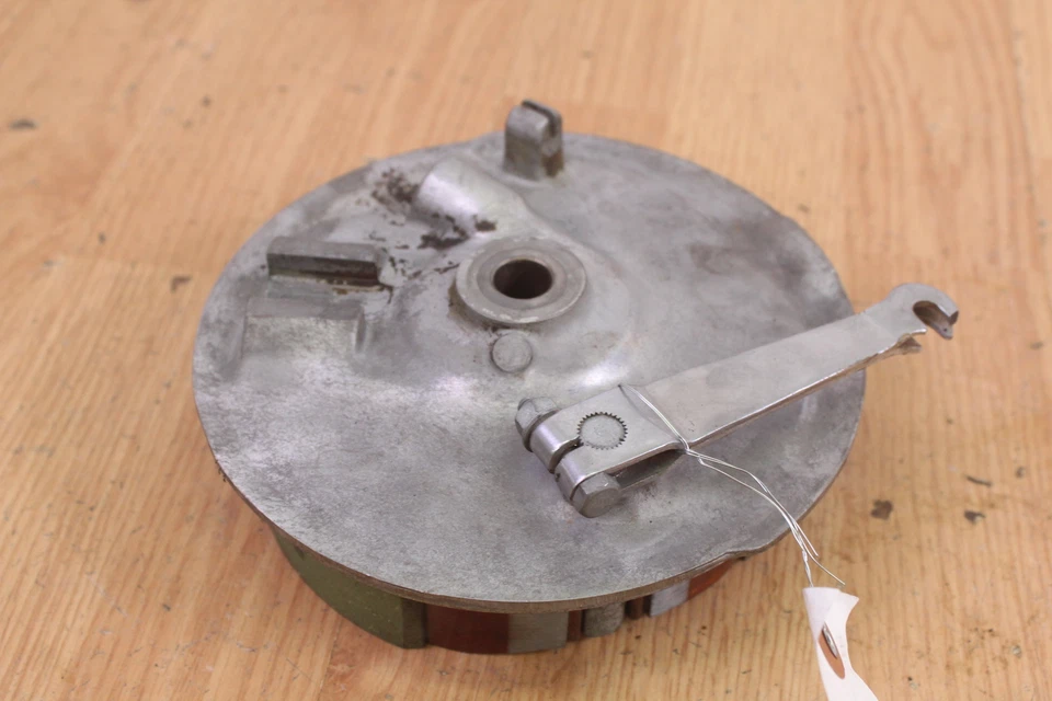 1972 YAMAHA DT2 Front Brake Plate w/ NEW SHOES - Image 4 of 4