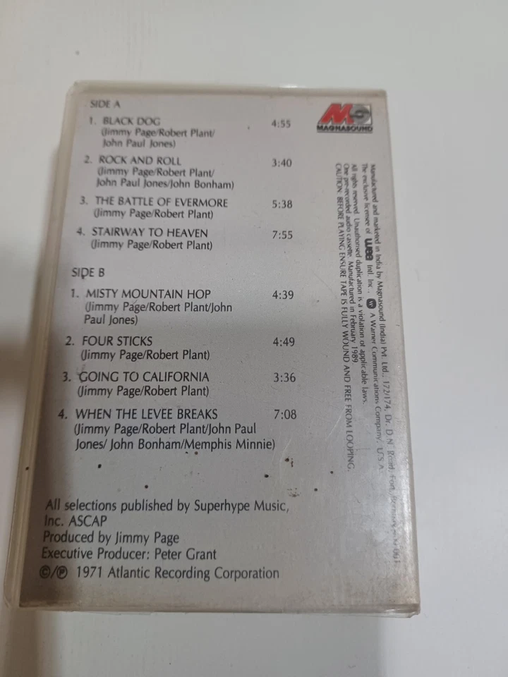 Led Zeppelin IV RARE orig Cassette tape INDIA indian Clamshell - Image 2 of 4