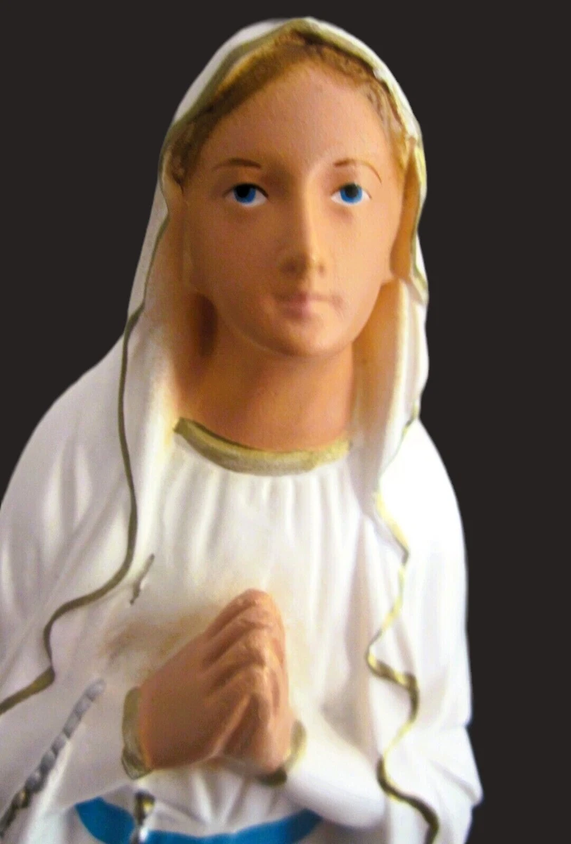 Statue Maria v Lourdes Kunsthandwerk Ferrari & Arrighetti Marmorharz 31 cm alt