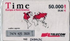 1230 Carte Téléphonique Internationale Usagée C&C 6550 TIME TELECOM ENA