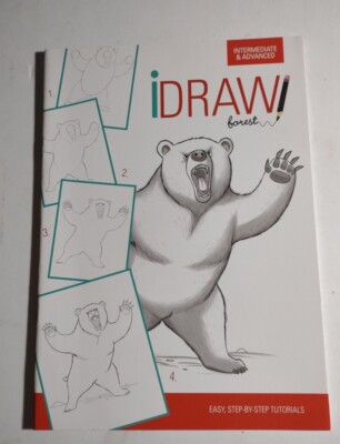 I DRAW! FOREST INTERMEDIATE & ADVANCED ART BOOK BRAND NEW EASY TUTORIAL 24 PAGE