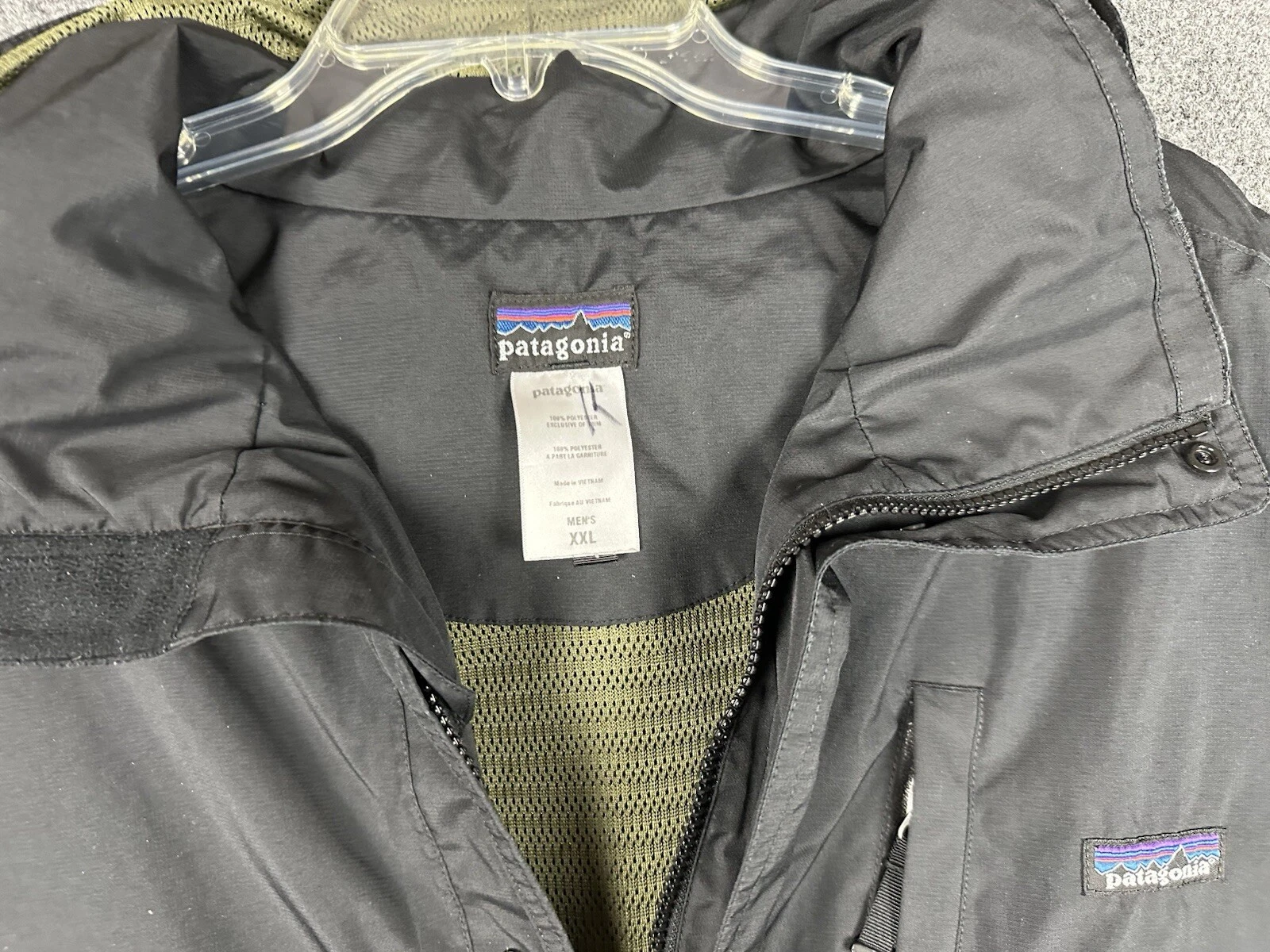 patagonia eco rain shell full-zip hooded mesh lined jacket