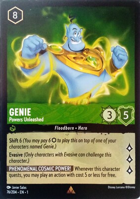 76/204 GENIE POWERS UNLEASHED THE FIRST CHAPTER RARE DISNEY LORCANA KARTE