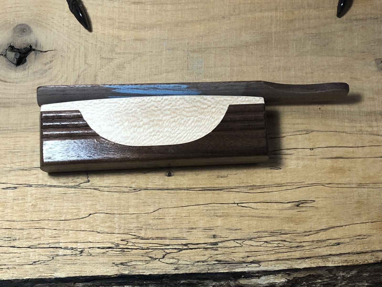 Big Tom’s Custom Calls Half Moon Sycamore Box Turkey Call Sweet And Raspy.