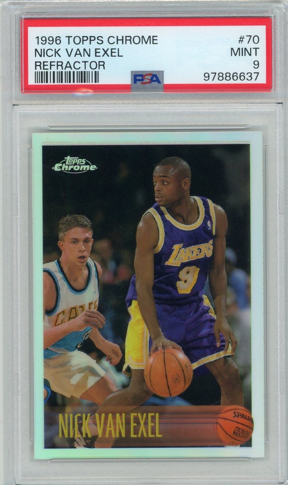 1996 Topps Chrome Basketball #70 Nick Van Exel Refractor PSA 9