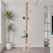 Wood Cat Tower Cat Climbing Tree Scratching Tree Activity Center 100.4-104.3" US