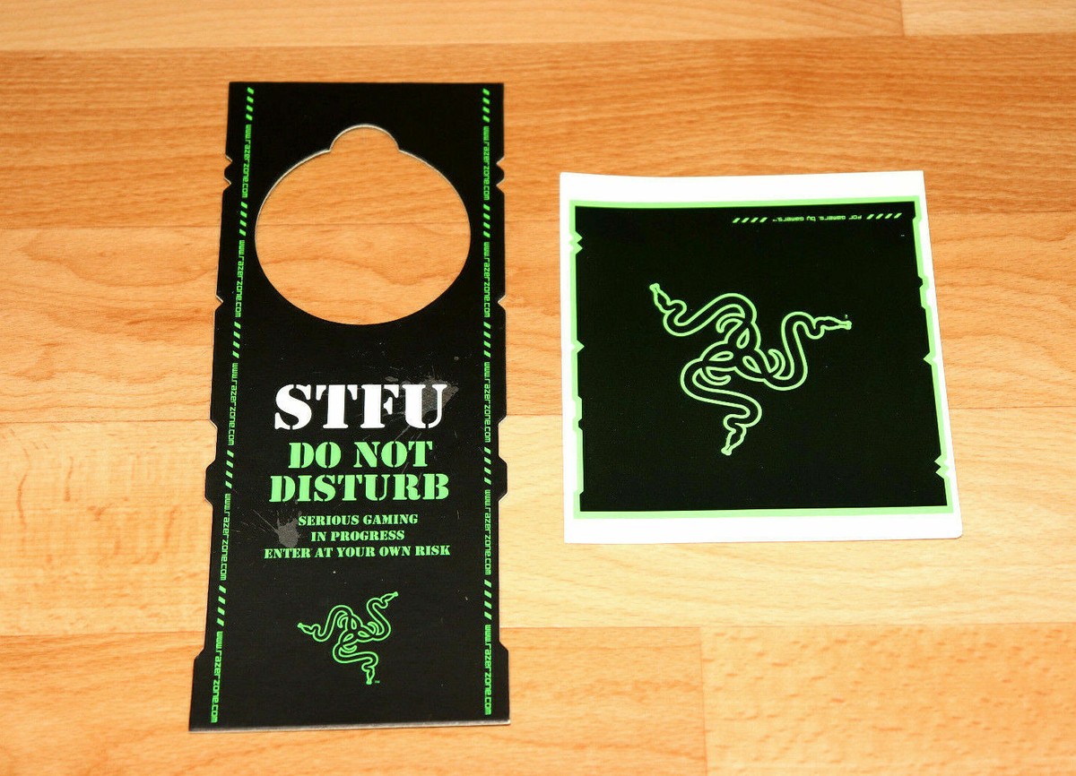 Razer Razer Zone very rare promo Door Sign STFU Do Not Disturb