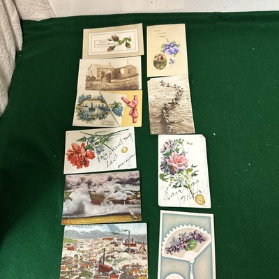 100 year old Lot of 10 Vintage postcards with memos No postage stamps 1908 throu