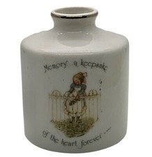 Holly Hobbie Vase Memory A Keepsake Of The Heart Forever 1974 Porcelain Small 3  