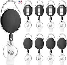 5 Retractable Key Chain ID Card Extendable Belt Clip Heavy Duty Lot Lanyard USA