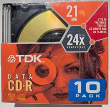 TDK Data CD-R Disc 10 Pack NEW 21 Min 24x Digital Cameras New Sealed