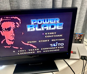 NES ~ POWER BLADE Nintendo Game 3 Screw NES-7T-ITA Cart + Sleeve BOXED Pal A