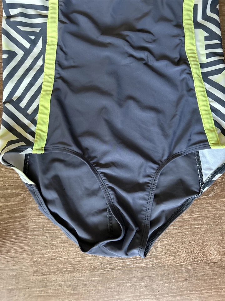 Купальный костюм для девочек Zero Xposur размер 16 цельный купальник желтый серый шипучий - Изображение 3 из 4