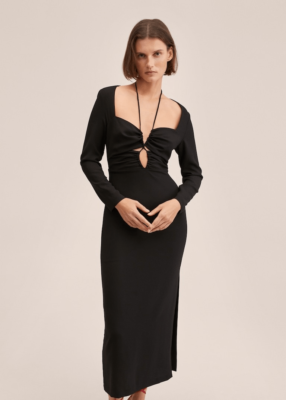mango cut out detail dress Bow cut-out detail dress
