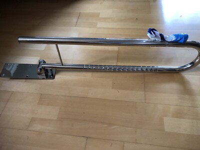 WC Sicherheitsstützklappgriff lang Länge 85cm Edelstahl max. Bel.130 kg klappbar