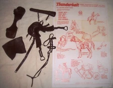 Complete set BROWN Horse Tack & Manual Marx Johnny West Thunderbolt Saddle Cobra