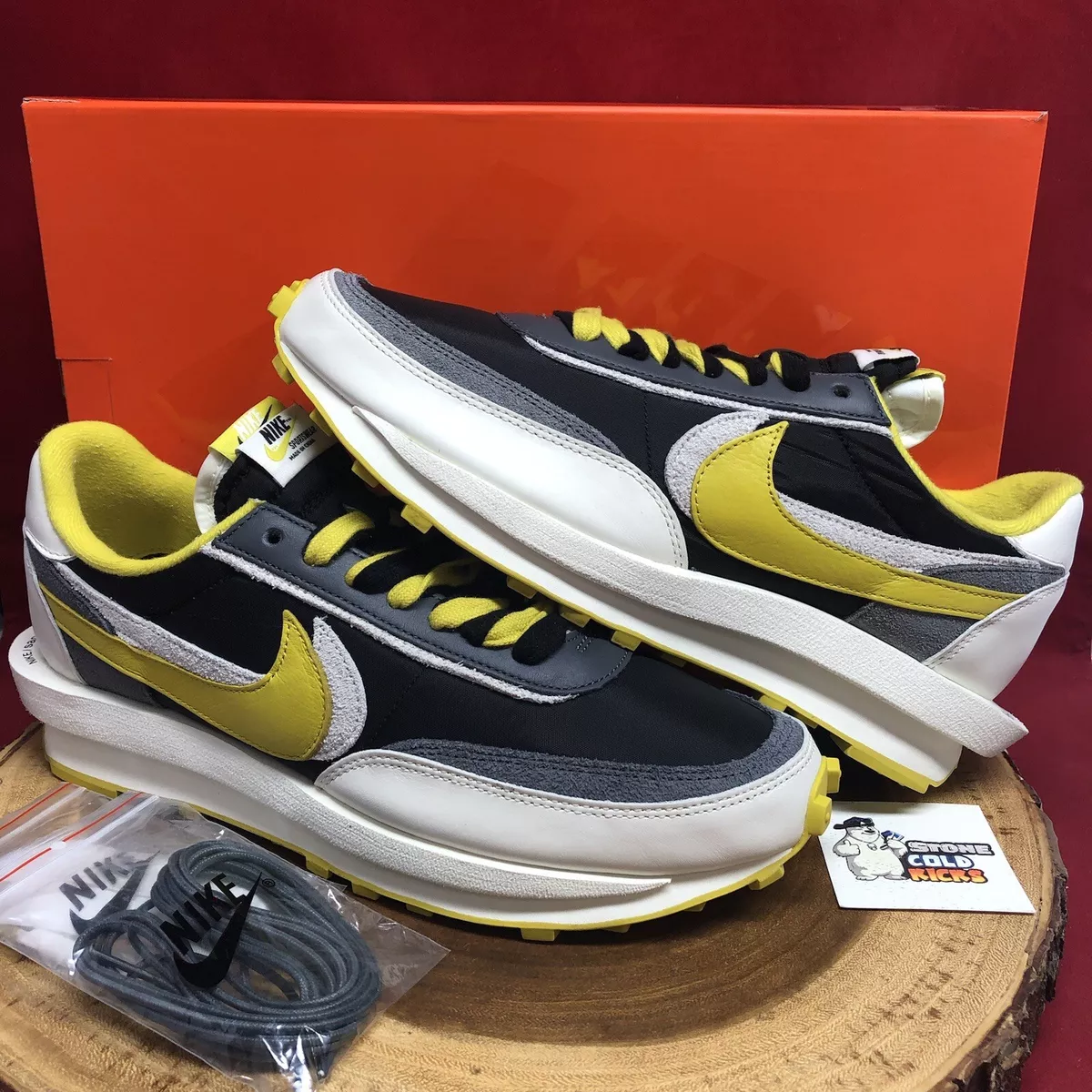 Nike LD Waffle Sacai Undercover Black Bright Citron Size 12 DJ4877-001 Yellow