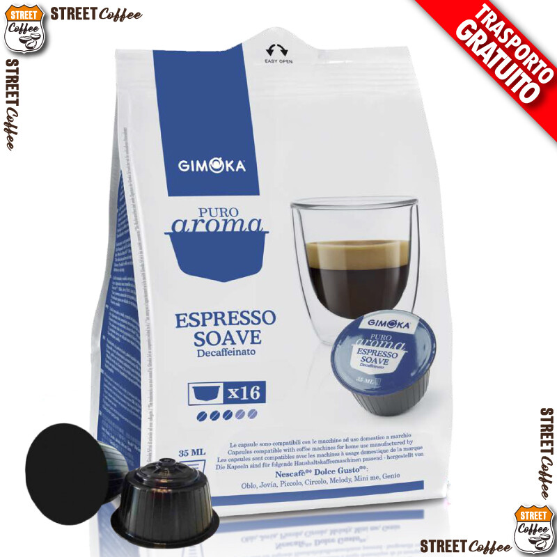 128 Cialde Capsule Caffe Gimoka Soave Deca Dec Nescafè Compatible Dolce Gusto *