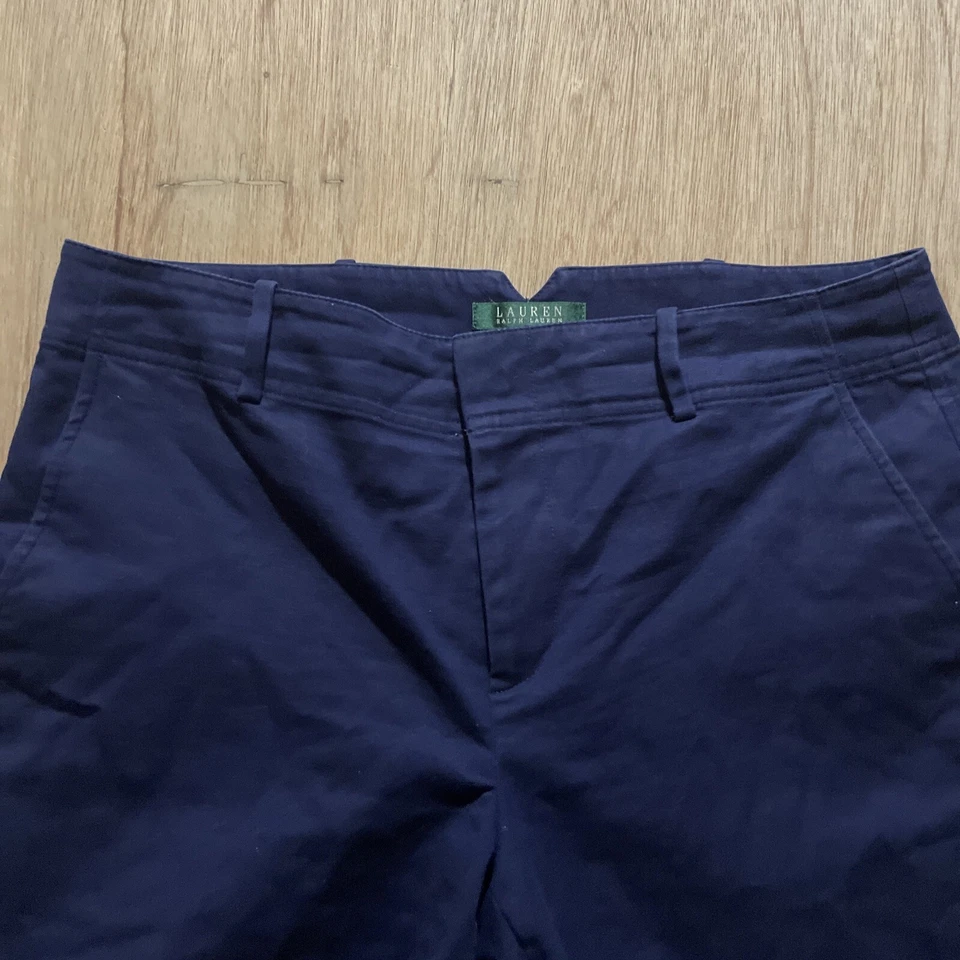 Pantalones chinos vintage para mujer Lauren Ralph Lauren talla 10 azul marino plisados Foto 2 de 4