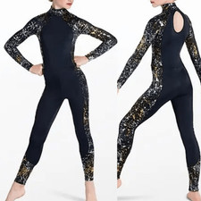 WEISSMAN Elite Dance Costume black silver Burning Gold 13523 IC- child 7/8