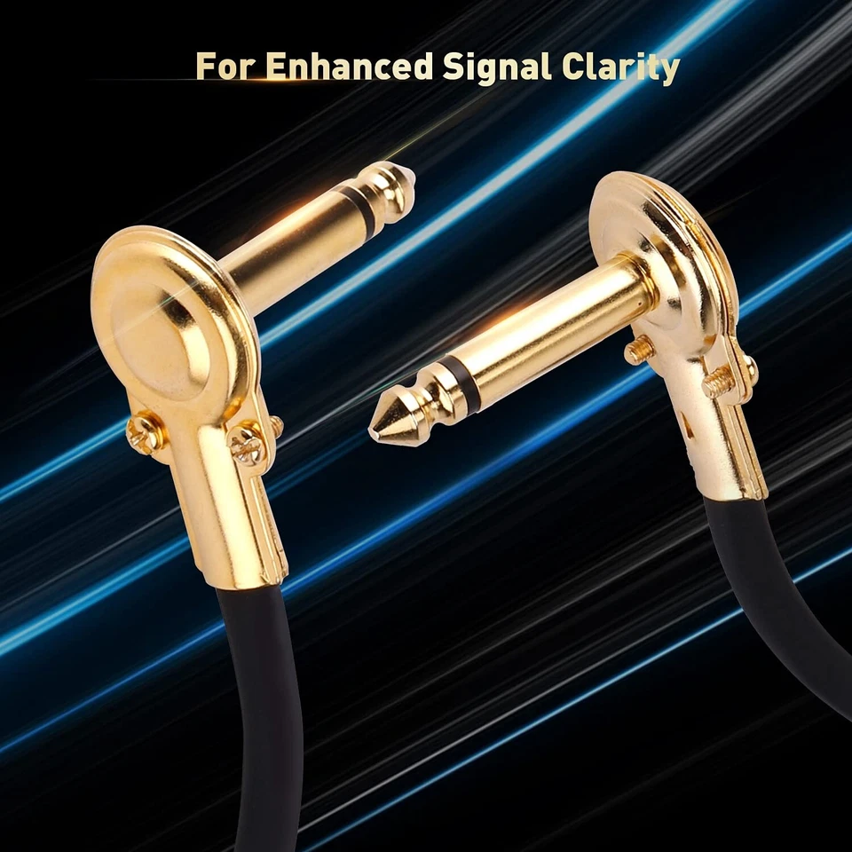 Cables de conexión de guitarra EX enchufes de ángulo recto de 1/4 de pulgada cable de conexión de 6 pulgadas - baja pr... Foto 2 de 4