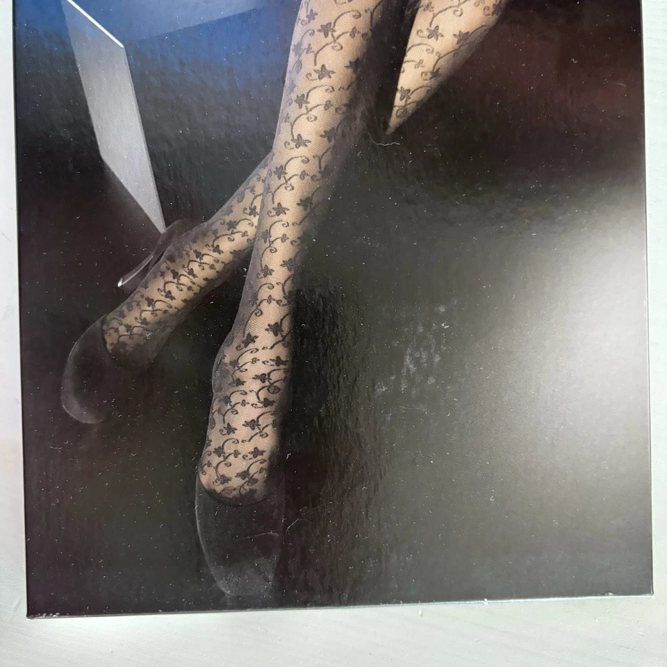 Giorgio Armani By Wolford Large Black Pantyhose with Floral Flowers Accents - Image 3 of 4