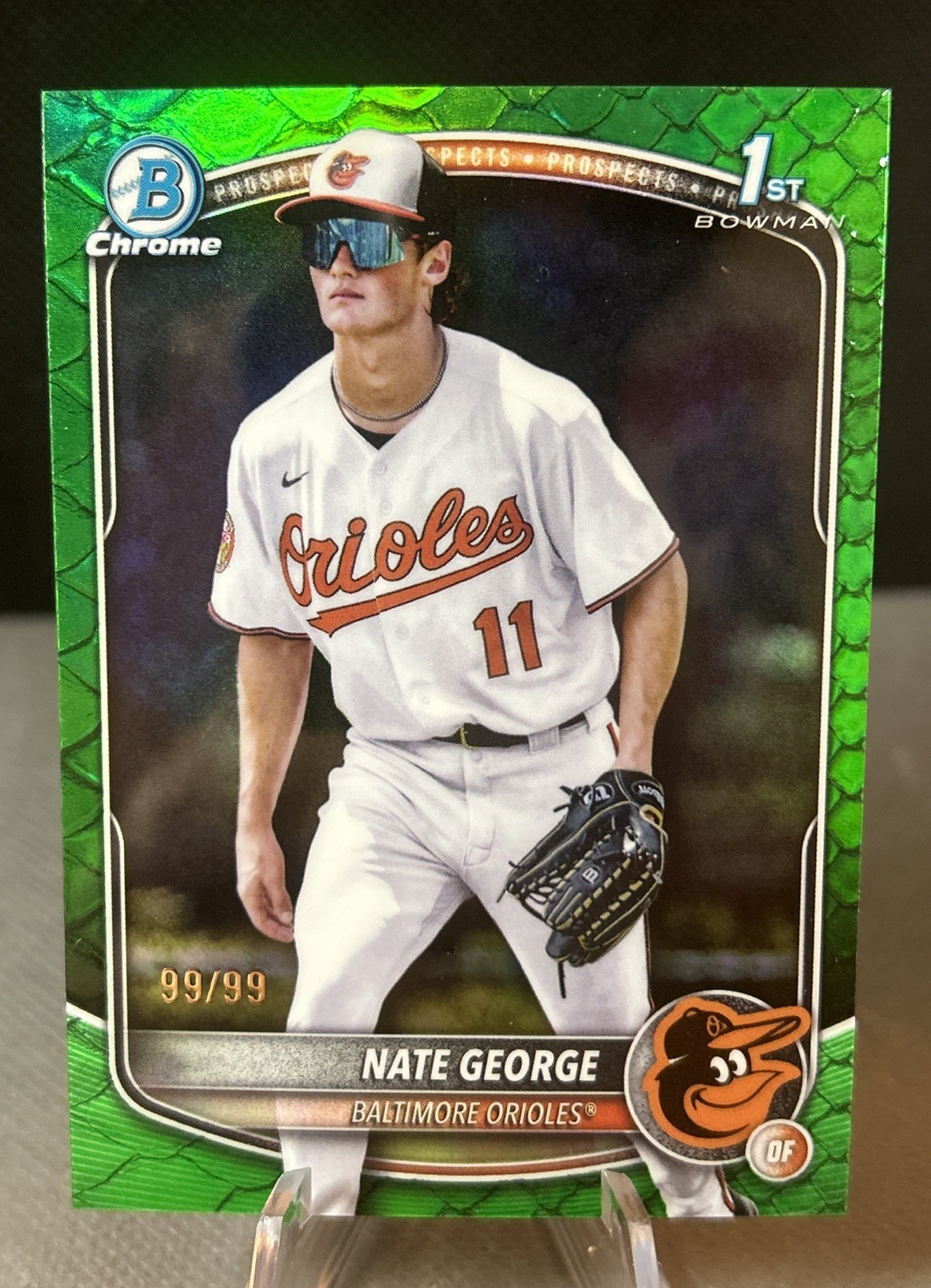 2025 Bowman Chrome - Nate George - Green Reptilian - 1st Bowman #99/99 Bookend