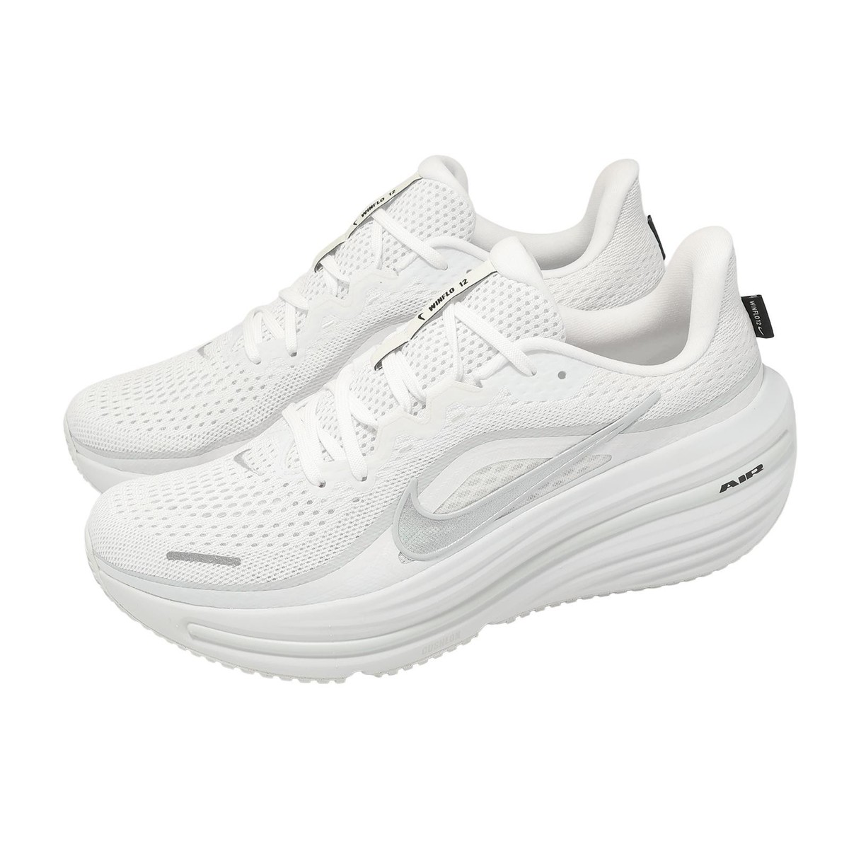 Nike Air Winflo 12 White Metallic Silver Men Road Running Shoes