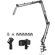 Microphone Boom Arm, Professional Desk Mic Stand with 1/4", 3/8", 5/8" Adapte...