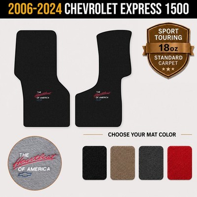 Heartbeat of America Logo Front Floor Mats for 06-24 Express 1500 #AWx