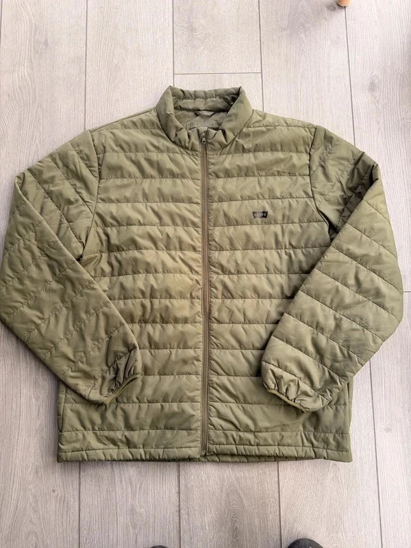 Levi's Quilted Puffer Jacket Mens Large Khaki Olive Green Lightweight Coat