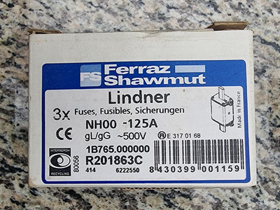 Ferraz Shawmut NH00 125A, kompatibel Siemens 3NA3 832