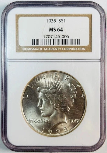 1935 Peace Dollar NGC MS-64