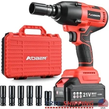 Cordless Impact Wrench 600Nm Brushless Motor 4.0Ah Battery Fast Charger Tool Kit