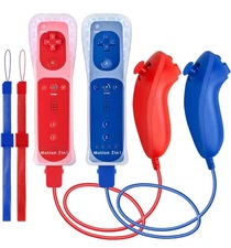 2Pack Wii Remote Controller Nunchuck For Wii Wii U With Built in Motion Plus
