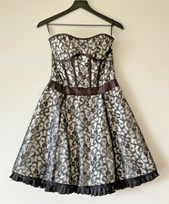 Vintage Jessica McClintock Gunne Sax Dress Sz 7 Black Lace Corset Whimsi Goth