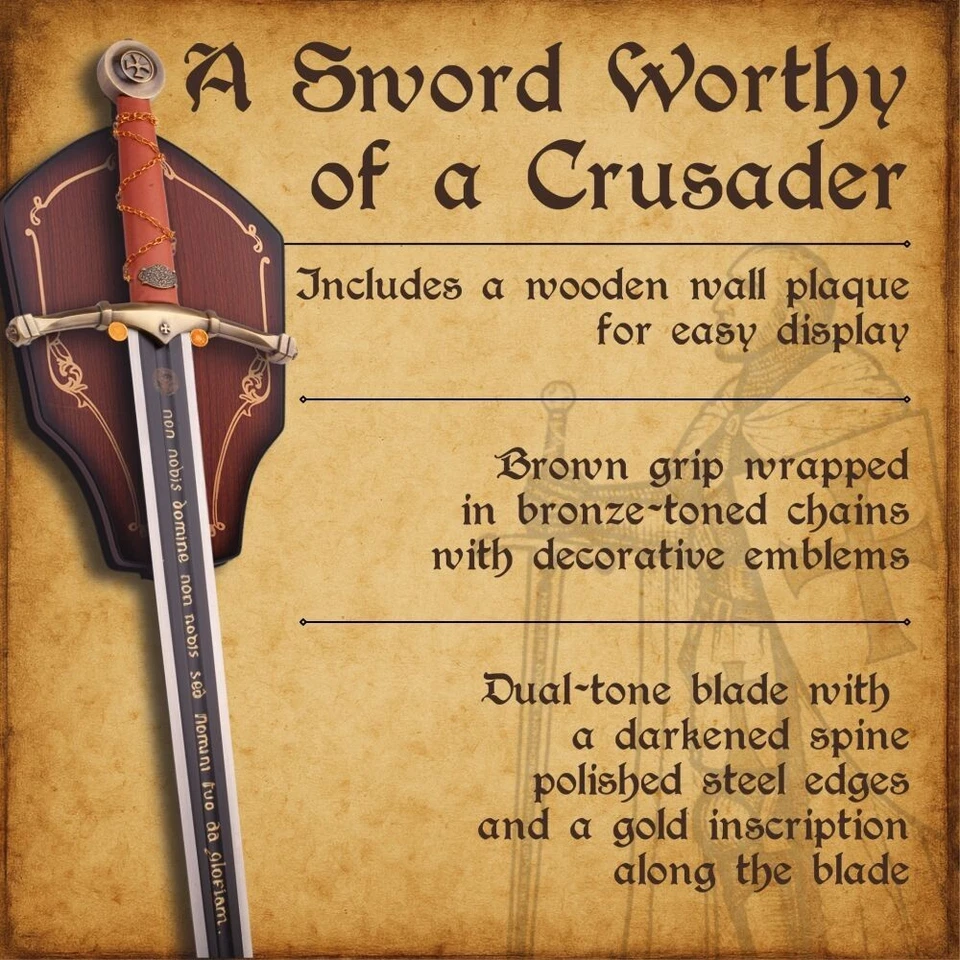 ESPADA TEMPLARIA ORNAMENTADA CON COLGANTE (SW-601) Caballeros de María Foto 4 de 4